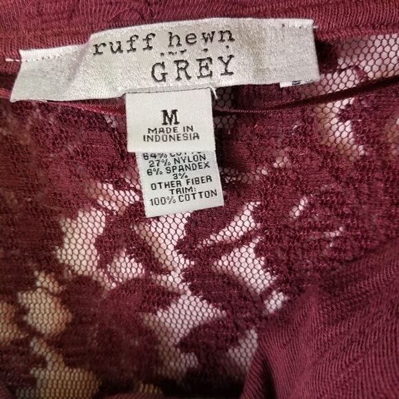 Rough Hewn long Sleeve lace top. Size M - Picture 3 of 10